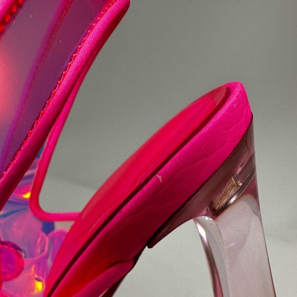 Christian Louboutin Loubi Duniss PVC Pink Iridescent Heels Size 37 - Picture 11 of 11